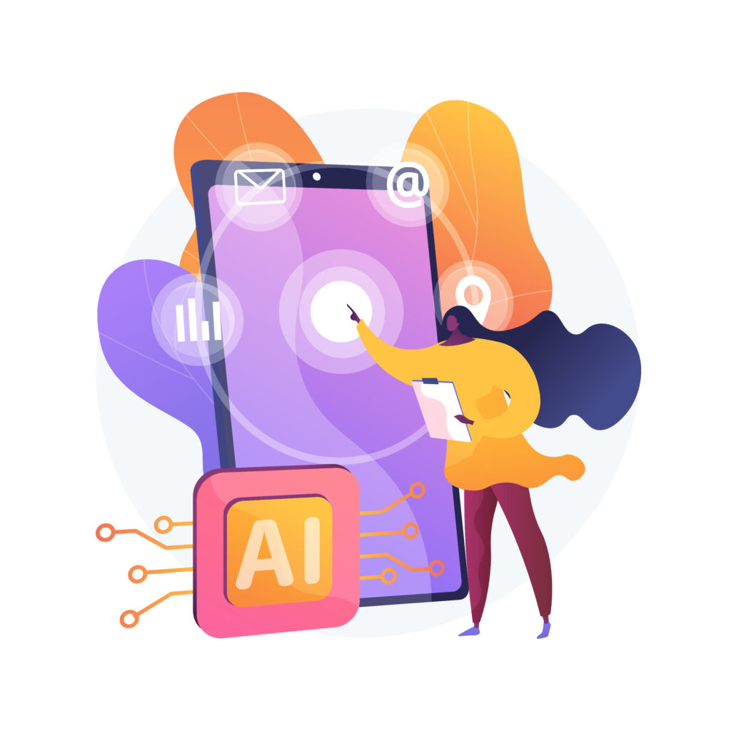 Intelligent interface abstract concept vector illustration. Interactive user interface, usability engineering, personalized experience design, artificial intelligence