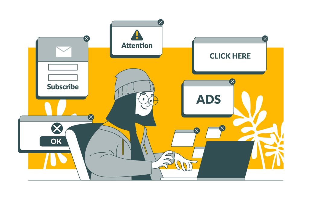 pop ups concept illustrated